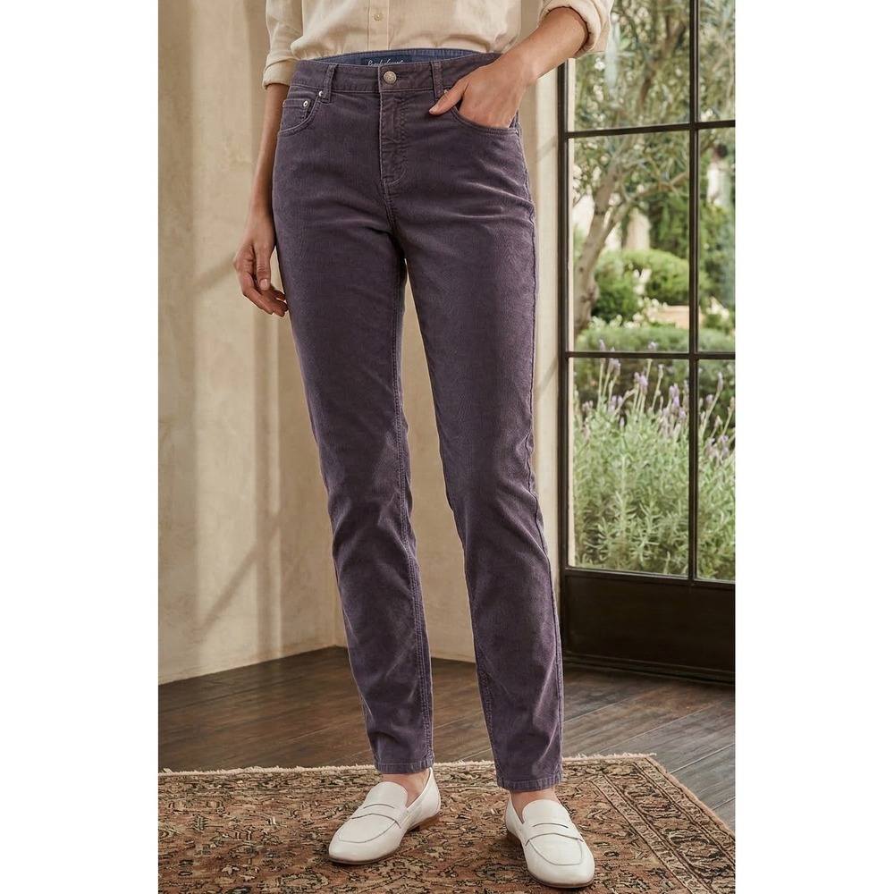 Boden Women's Corduroy Slim Leg Pants Mid Rise 5-Pocket Trousers 28"Waist Casual
